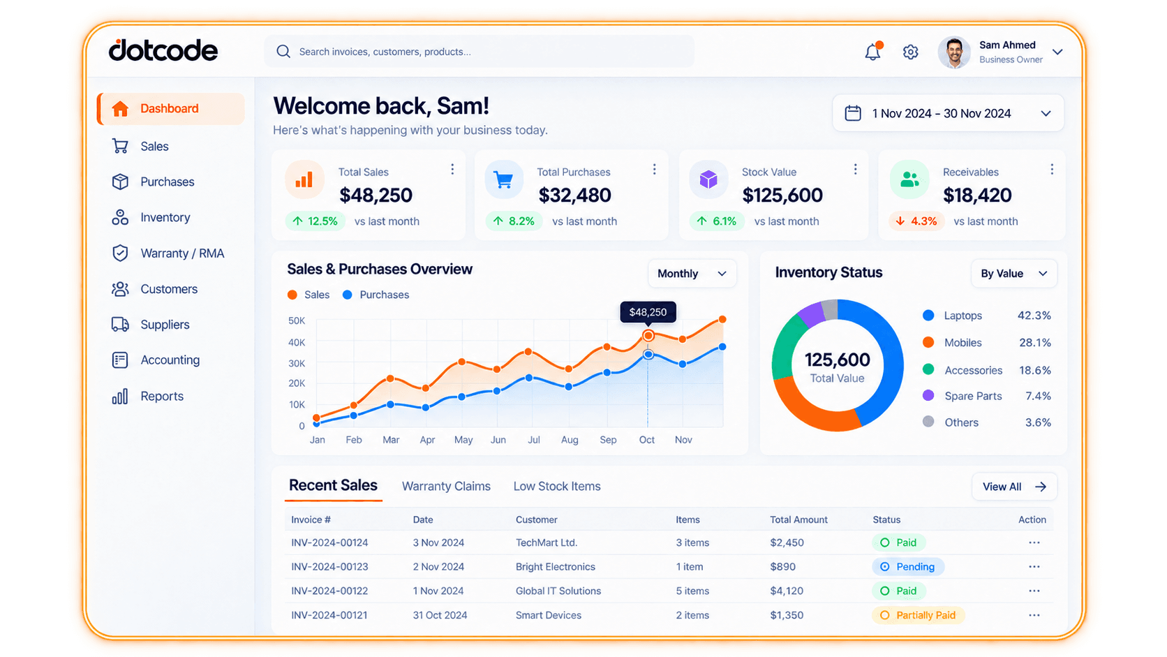 QuickAccounts inventory dashboard product video preview